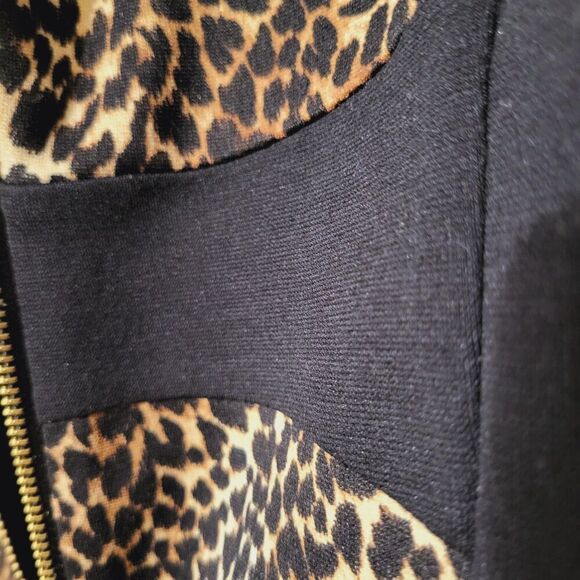 Michael Kors Cheetah Print Panel Dress Sz 6 S- Ponte Knit- Leopard - Black Brown - Picture 4 of 14